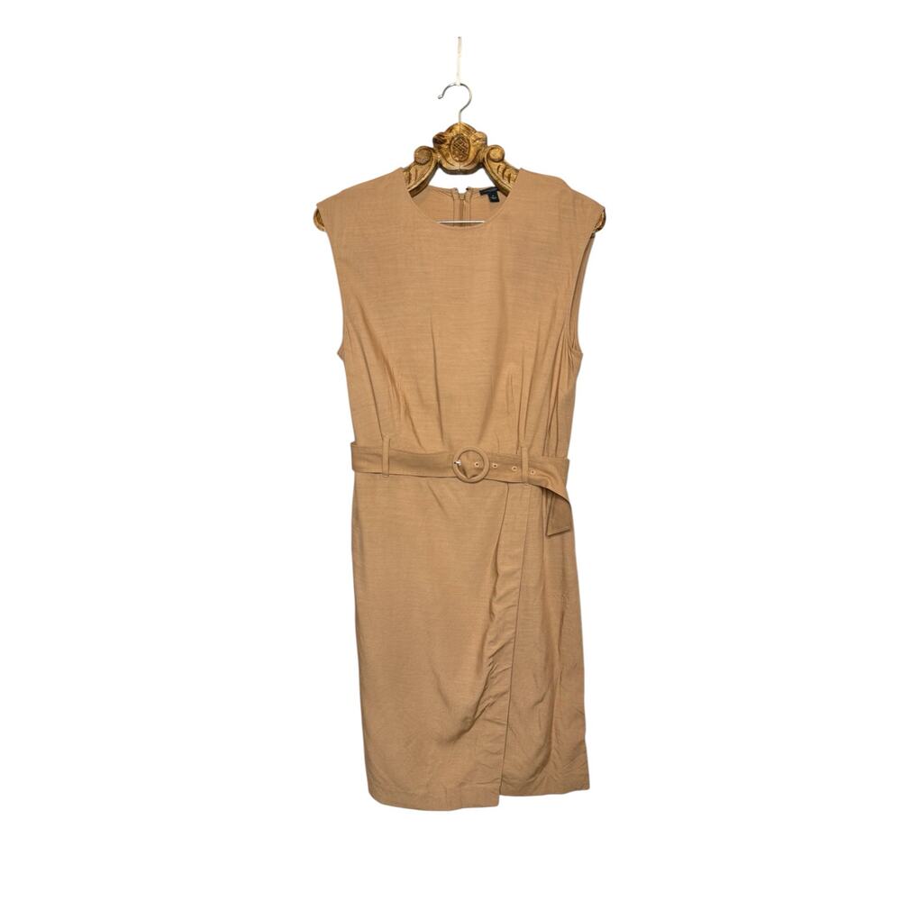 Ann Taylor Camel Belted Sheath Dress